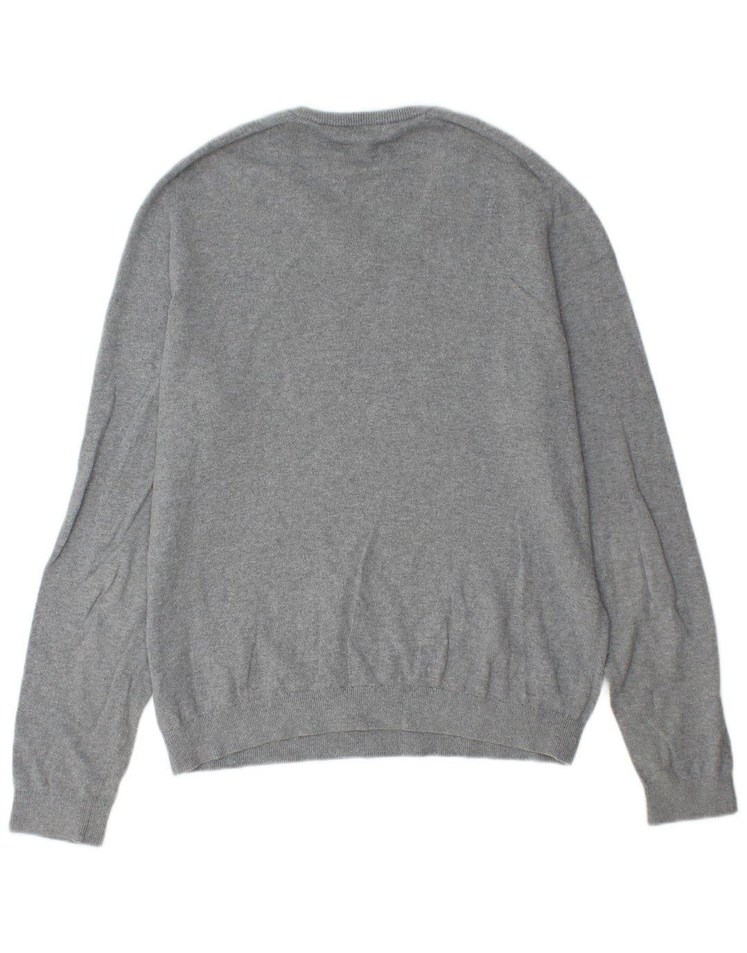 Gap Mens V-Neck Jumper Sweater Large Grey Cotton