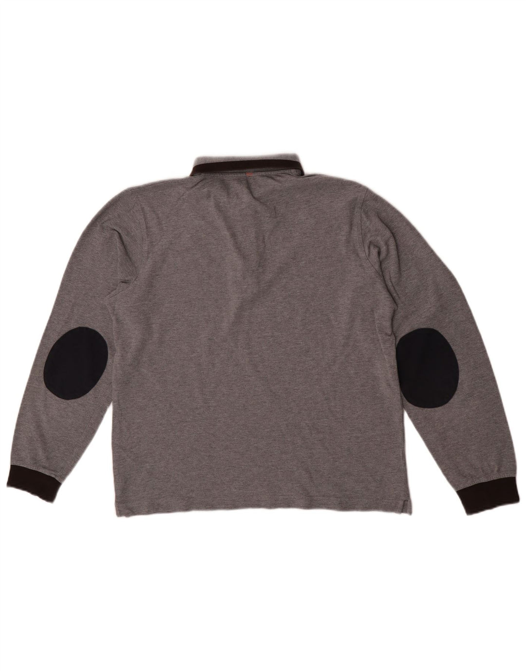 Sun68 Mens Long Sleeve Polo Shirt Medium Grey Colourblock Cotton