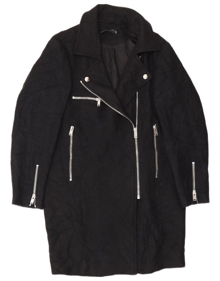 Sobretudo feminino Zara UK 14 lã preta média