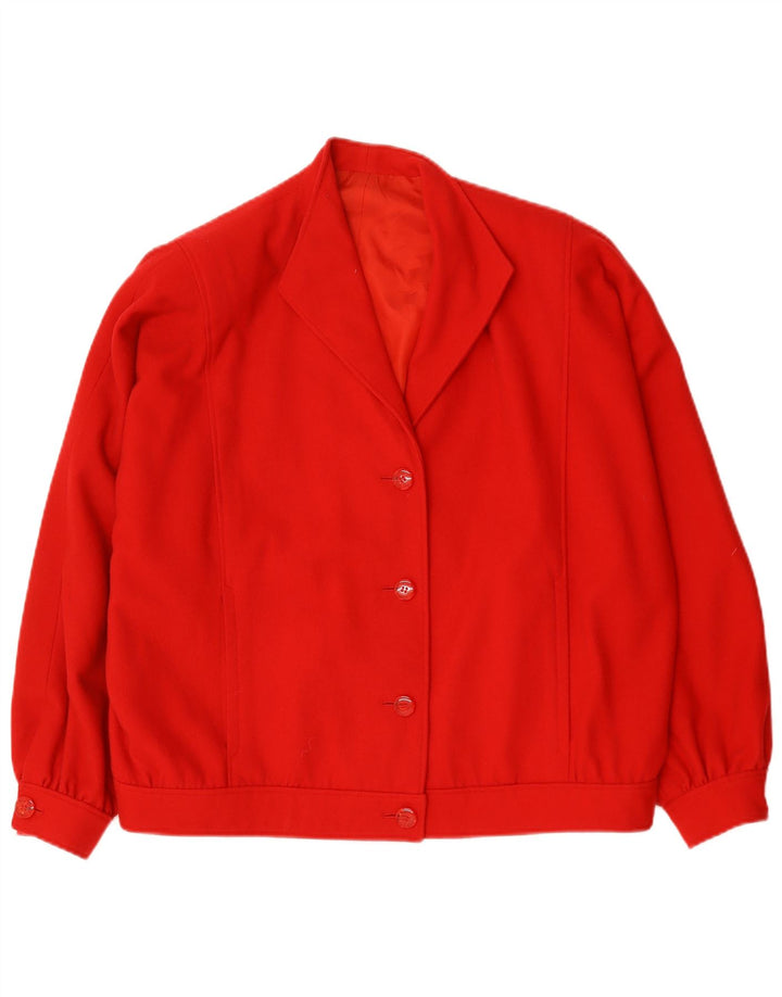 Vintage Womens Oversized Bomber Jacket UK 20 2XL Red