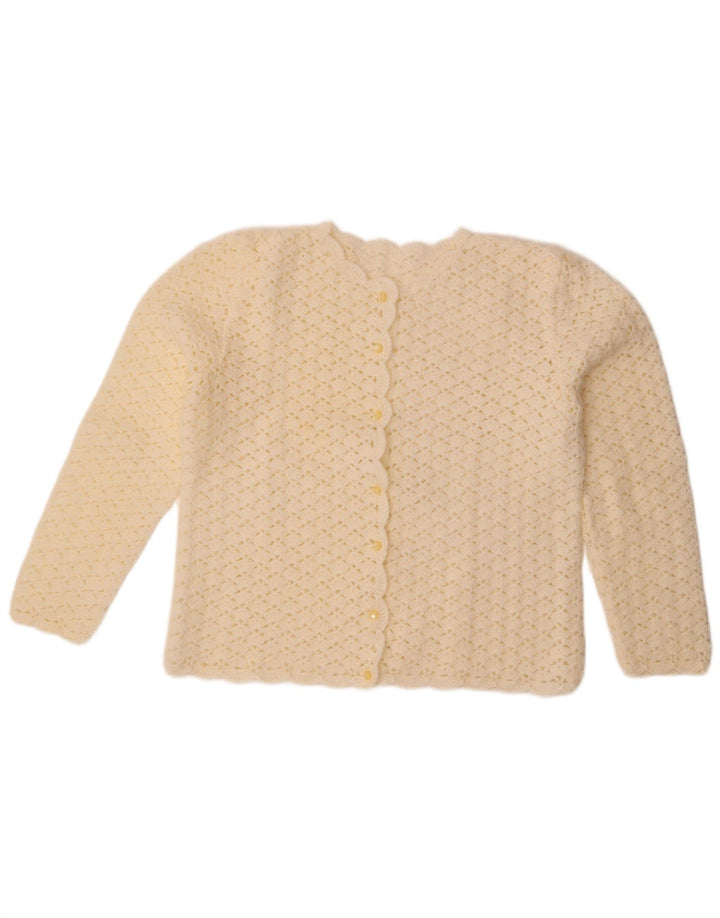 Vintage Womens Cardigan Sweater UK 14 Large White