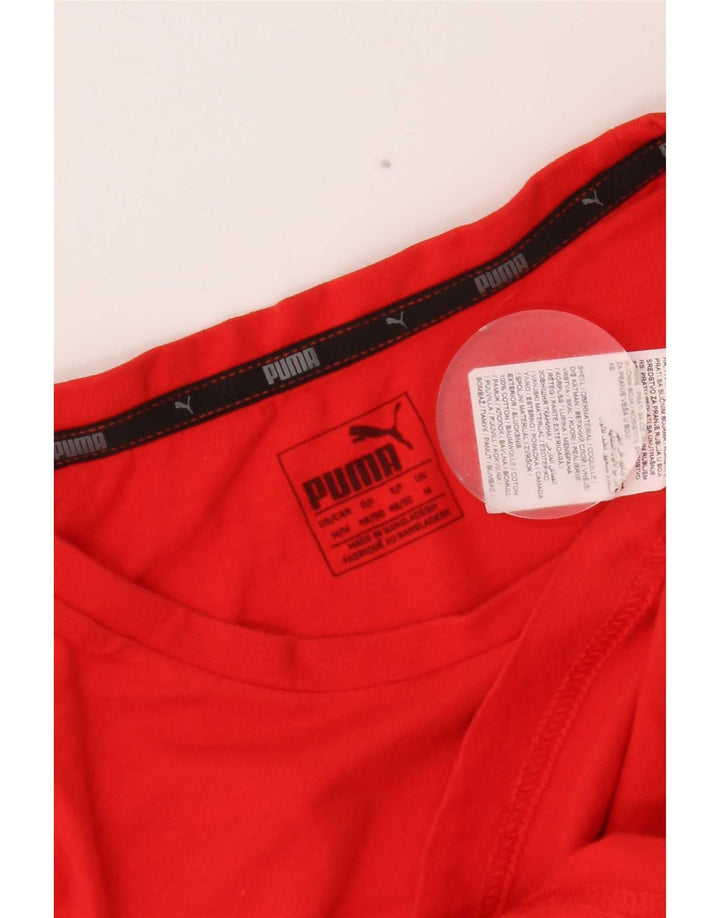 Puma Herren Grafik-T-Shirt-Oberteil aus mittelroter Baumwolle