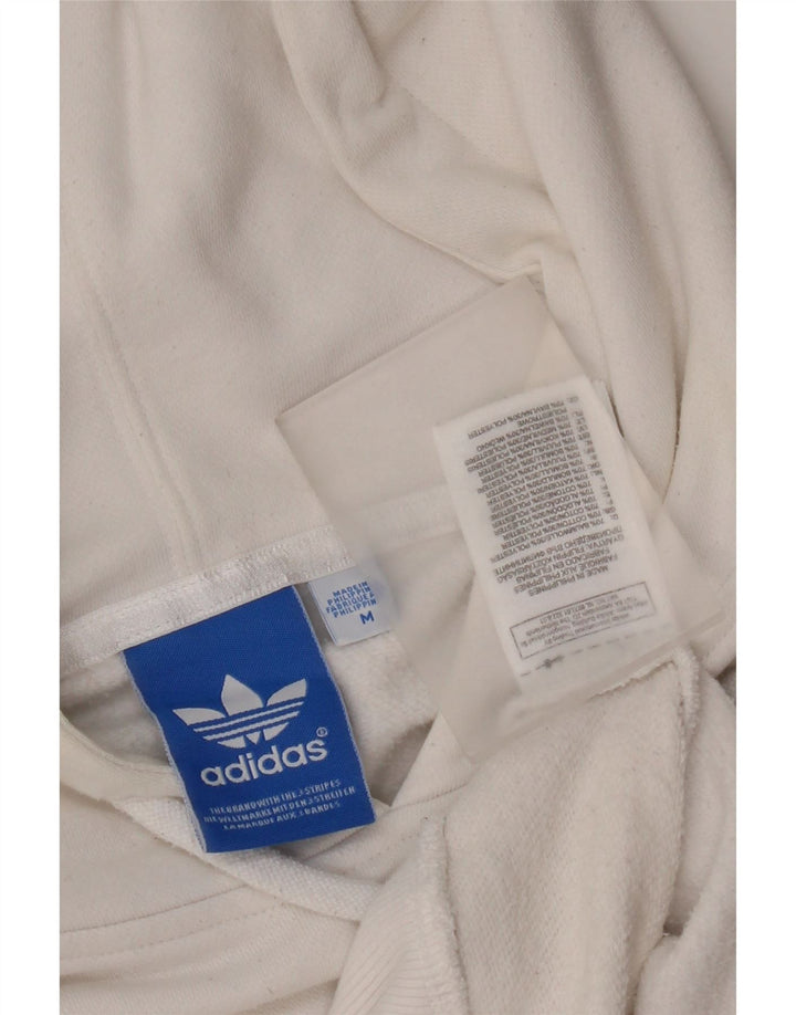Adidas Mens Graphic Hoodie Jumper Medium White Cotton