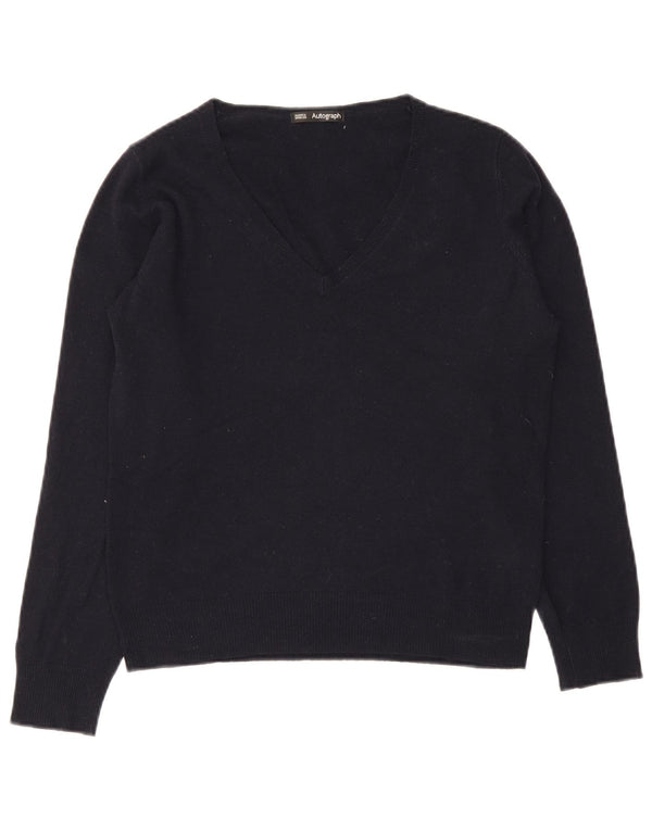 Marks & Spencer Damen-Pullover mit V-Ausschnitt, Gr. 12, mittleres Marineblau
