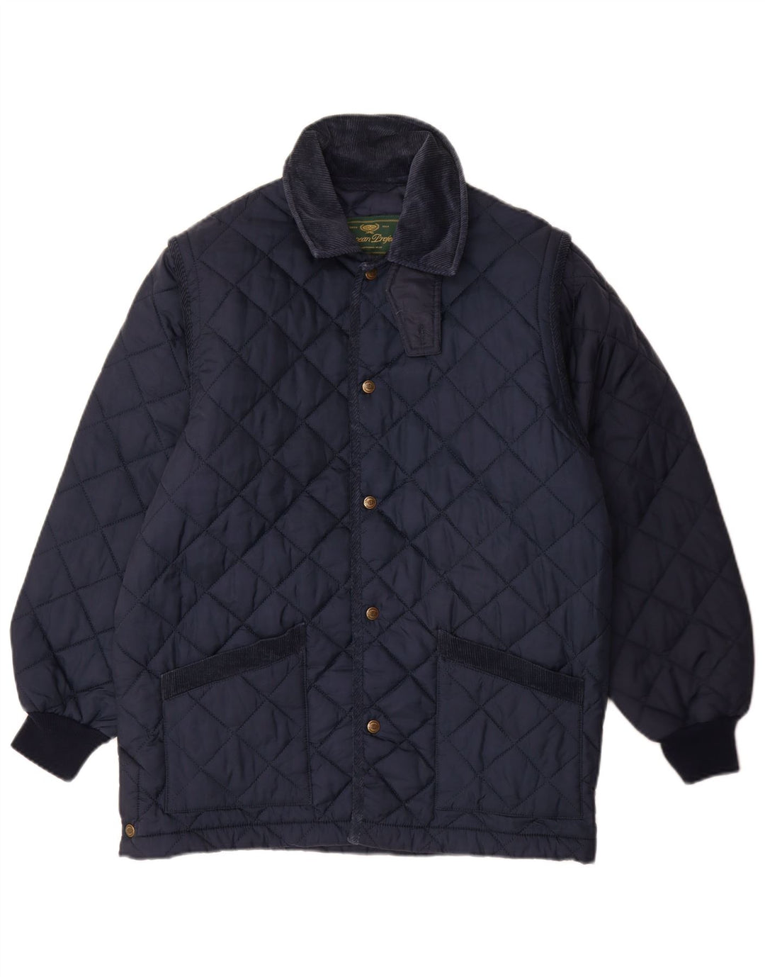 EUROPÆISK PROJEKT Herre quiltet jakke UK 34 XS Navy Blue