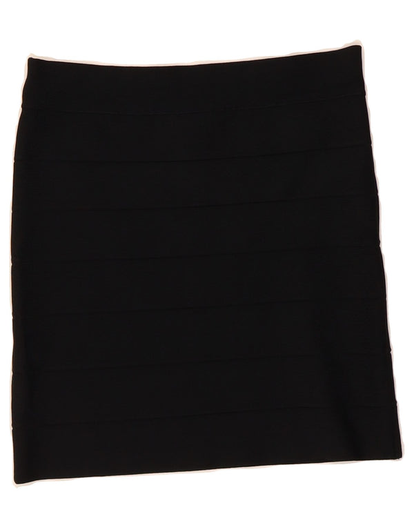 BCBGMAXAZRIA Womens Mini Skirt Large W32  Black Rayon
