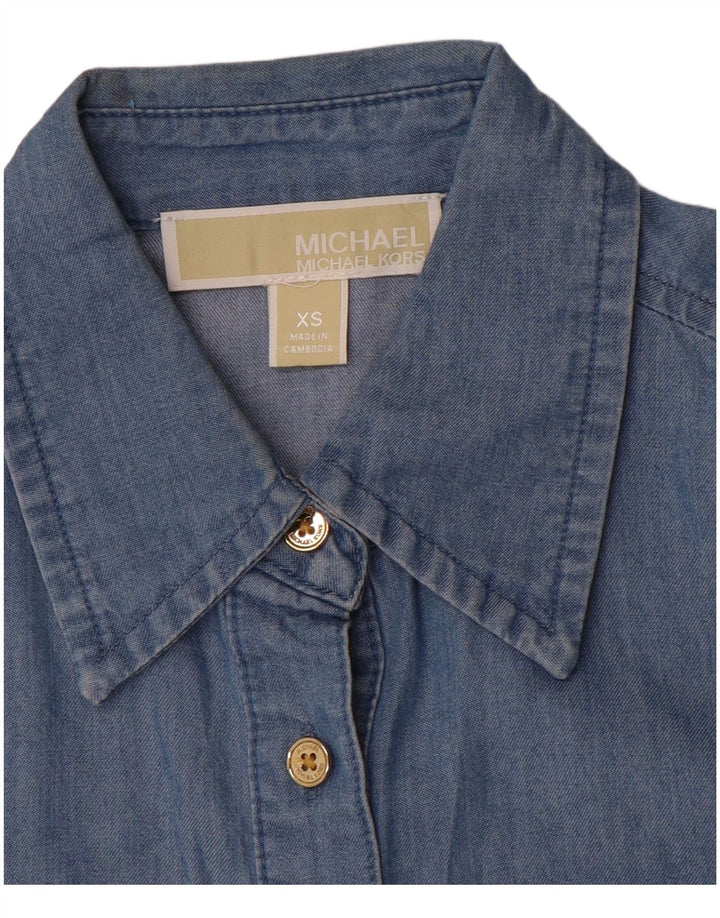 MICHAEL KORS Womens Oversized Denim Shirt UK 6 XS Blue