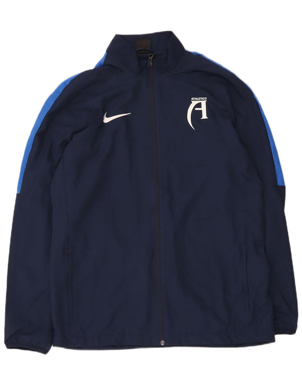 Nike Hommes Dri Fit Graphic Survêtement Top Veste Large Bleu Marine Colorblock