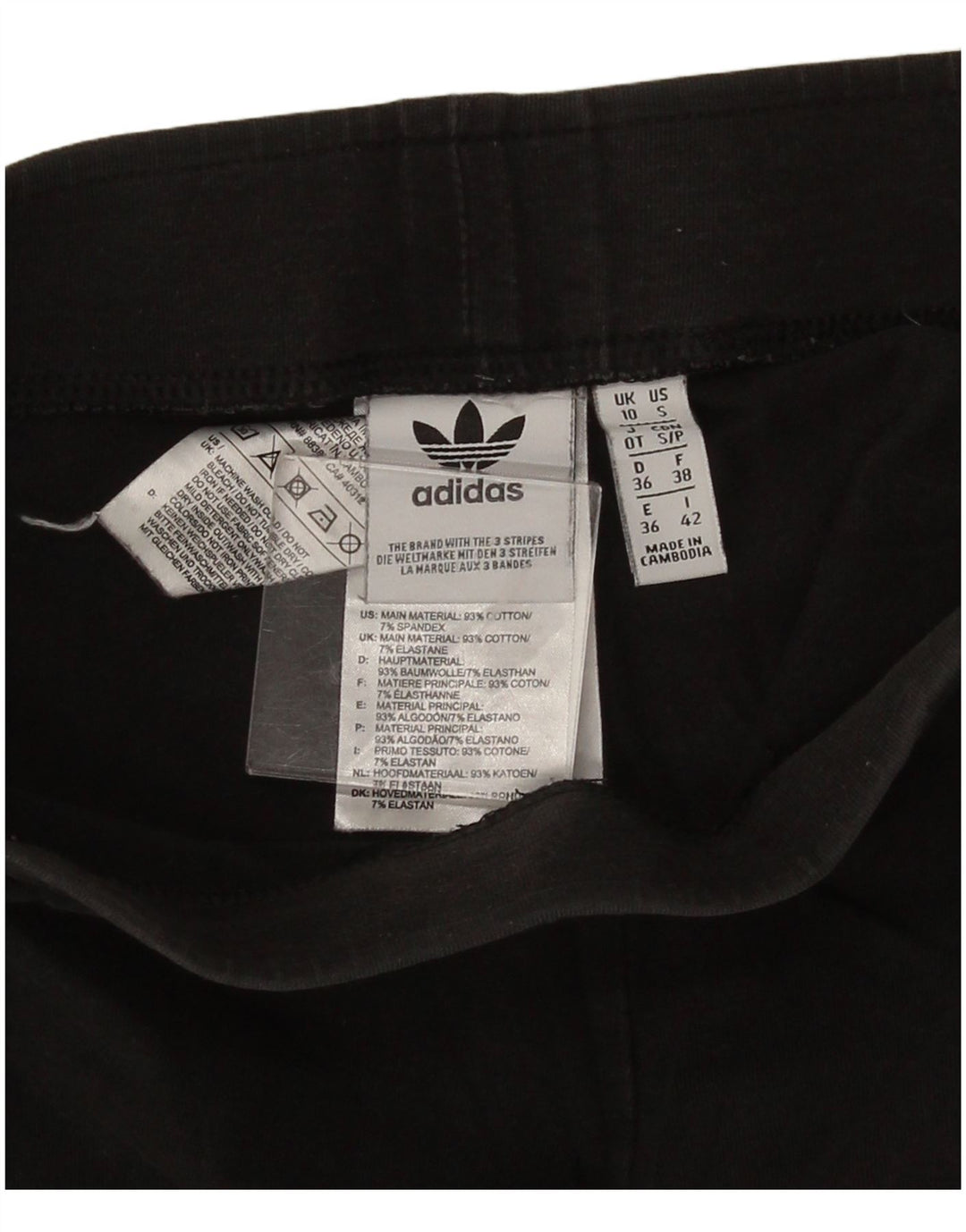 Adidas Womens Leggings UK 10 Small  Black Cotton