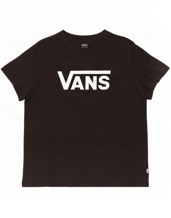 Vans Grafisk T-shirt top til kvinder UK 20 2XL Sort bomuld