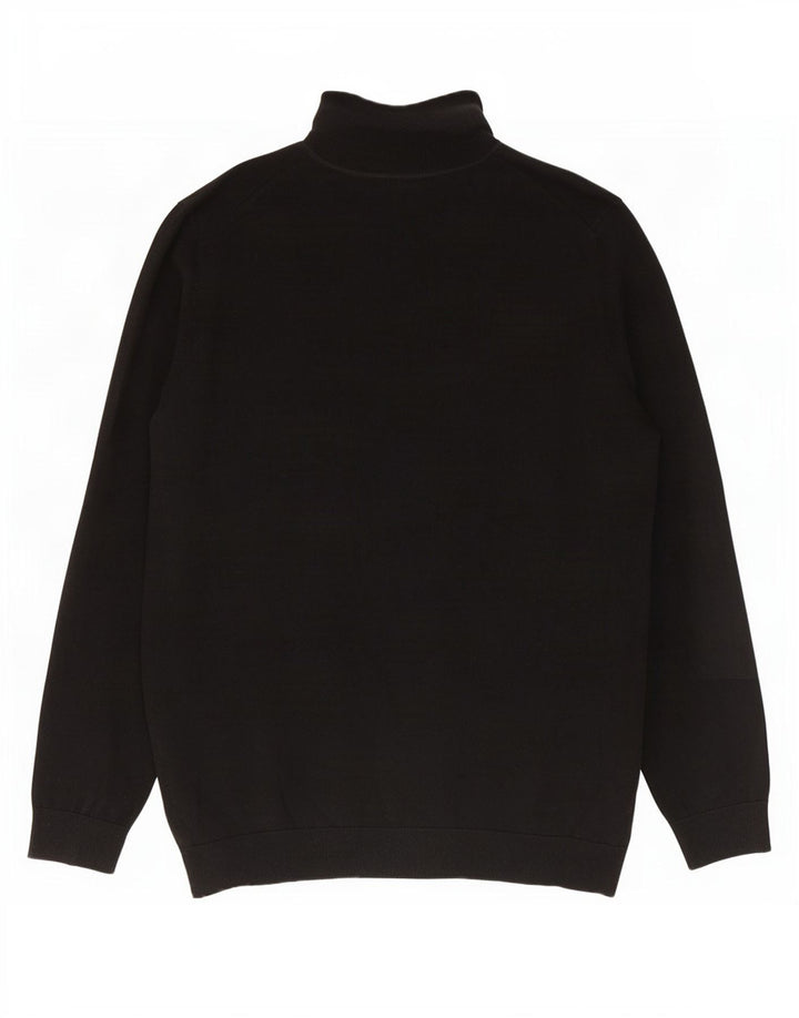 Marks & Spencer Herre Rullehalstrøje Sweater Stor sort bomuld