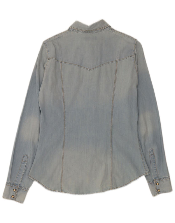 Guess Womens Denim Shirt UK 10 Small Blue Cotton