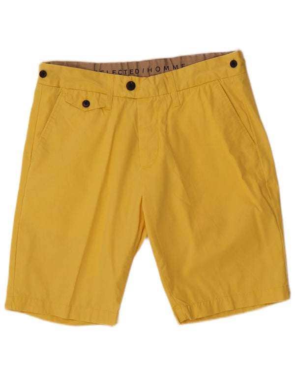 Vintage Mens Chino Shorts Large W34 Yellow Cotton