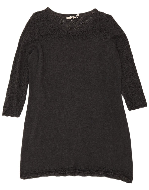 Rochie cu pulover pentru femei Fat Face cu mâneci 3/4 UK 14, bumbac gri mediu