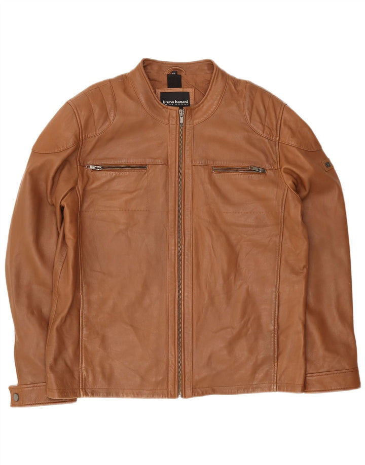 Giacca da motociclista in pelle da uomo Bruno Banani UK 44 2XL Marrone