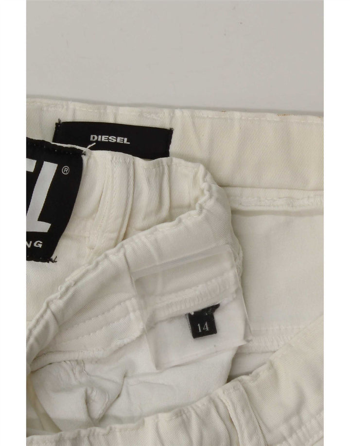 Diesel Womens Casual Shorts UK 14 Large W34 White