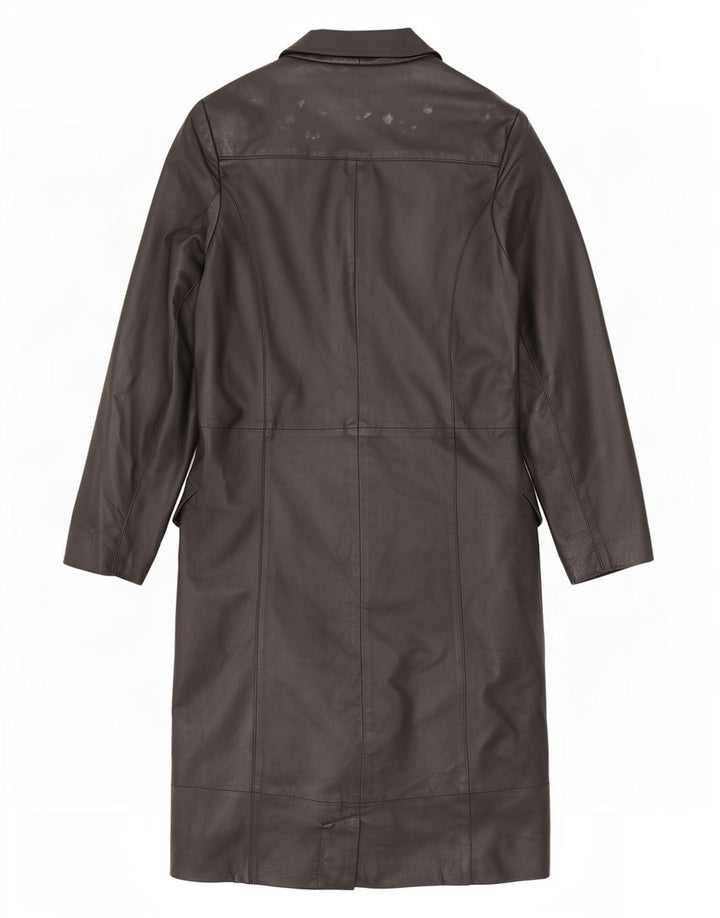Yuppie Womens Oversized Leather Coat EU 34 XS Black