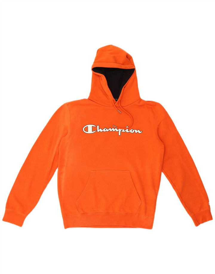 Champion Mens Graphic Hoodie Jumper Medium Orange