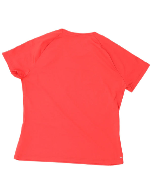 Adidas Damen Climalite T-Shirt Top UK 20/22 XL Rot Polyester