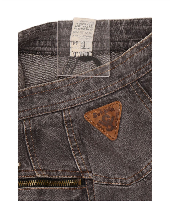 SWINGER Womens Denim Skirt IT 44 Medium W26 Grey Cotton Vintage Swinger and Second-Hand Swinger from Messina Hembry 