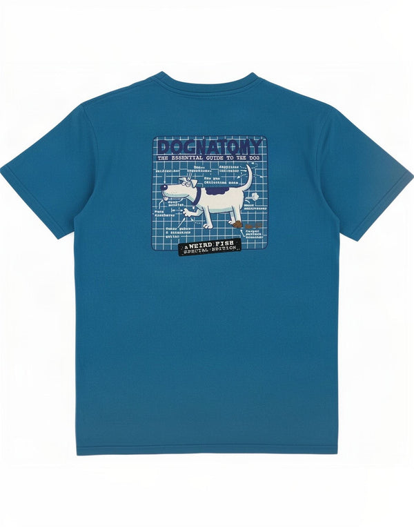 Weird Fish Mens Graphic T-Shirt Top Medium Blue Cotton