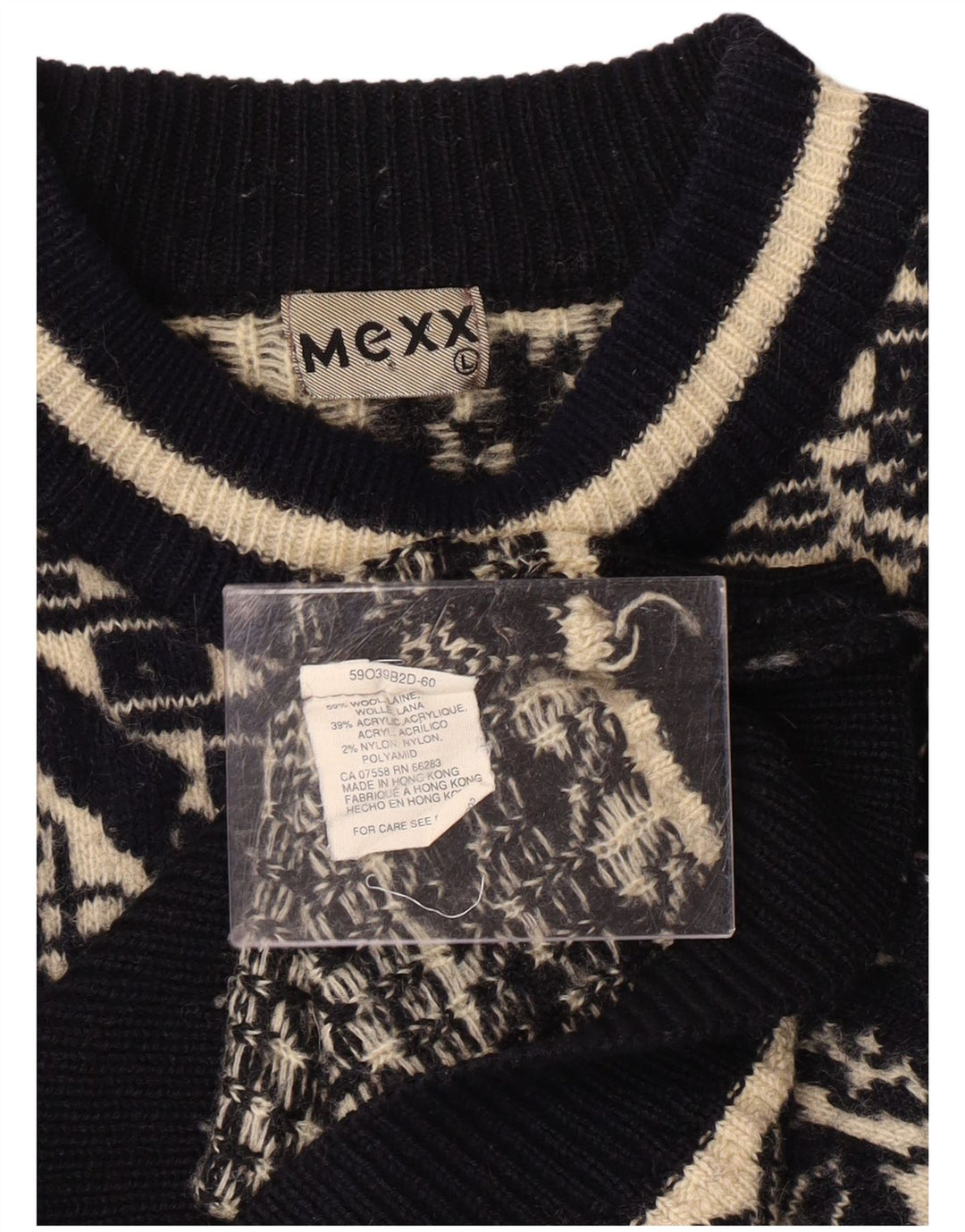 MEXX dame sweater med rund hals DK 16 Stor flerfarvet geometrisk