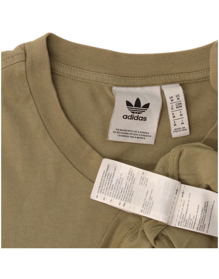Adidas Mens Graphic T-Shirt Top Medium Khaki Cotton