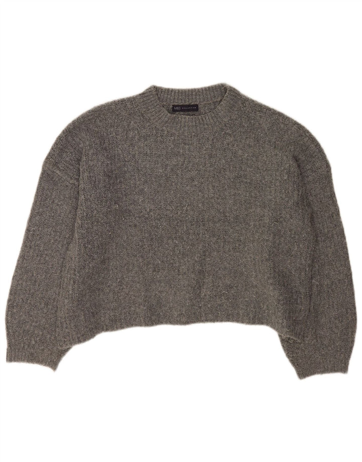 Marks & Spencer Pull surdimensionné à col rond pour femme UK 16 Large Gris
