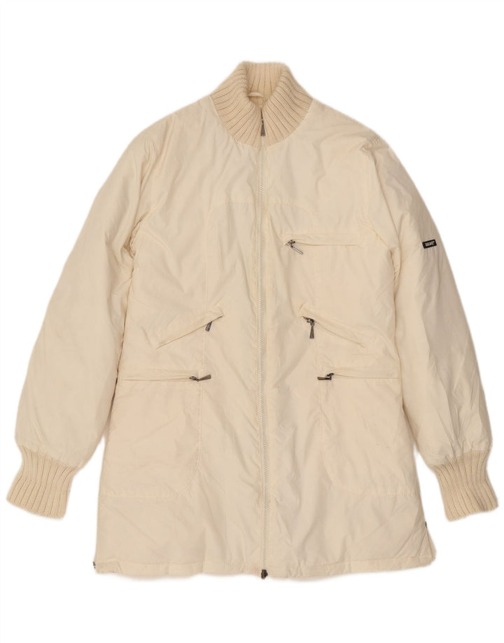 Abrigo acolchado vintage para mujer IT 48 XL Poliéster blanco roto