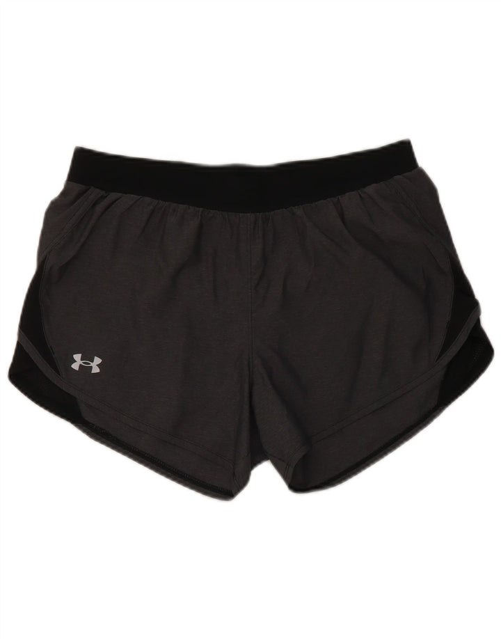 Under Armour Womens Heat Gear Sports Shorts UK 14 Medium Grey Polyester