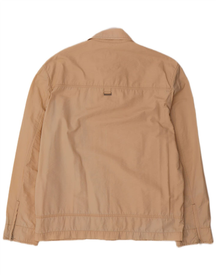 TRUSSARDI JEANS Mens Utility Jacket IT 54 2XL Beige Cotton