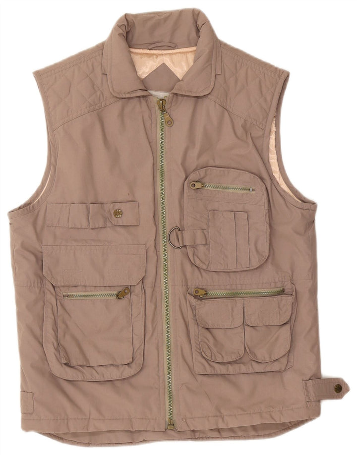 Vintage Womens Utility Gilet UK 18 XL Grey
