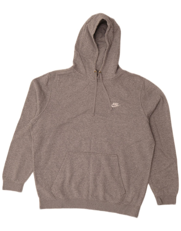 Nike masculino moletom com capuz XL cinza manchado de algodão