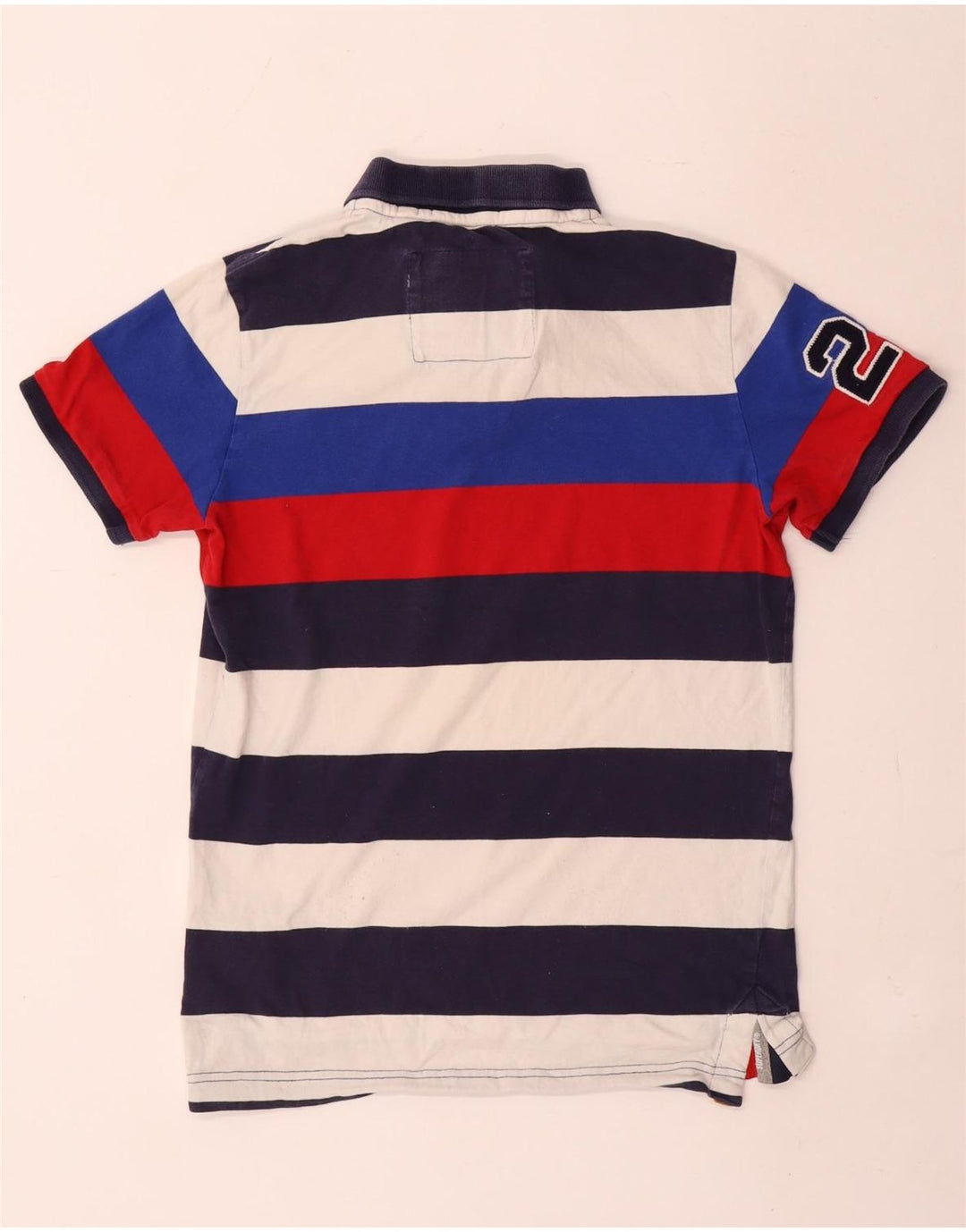 Superdry Mens Graphic Polo Shirt Medium Multicoloured Striped Cotton