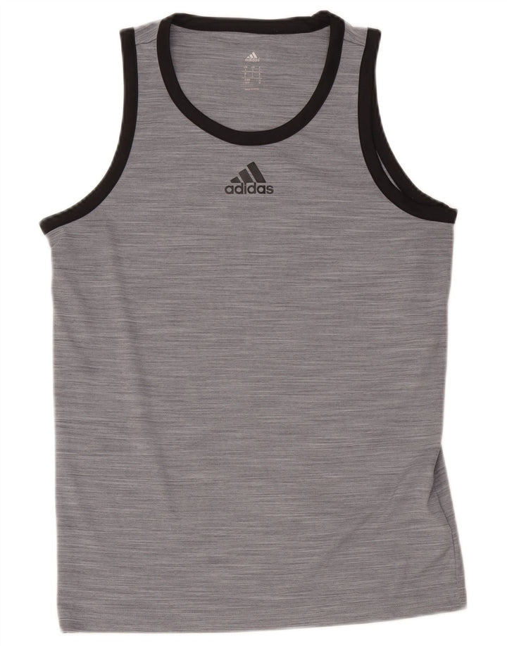 Adidas Mens Vest Top Small Grey Flecked Polyester