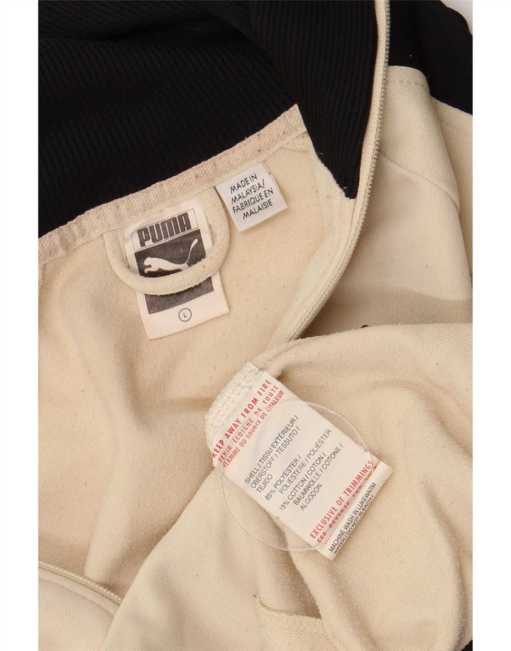 Puma Veste de survêtement pour homme Large Beige Colorblock Polyester