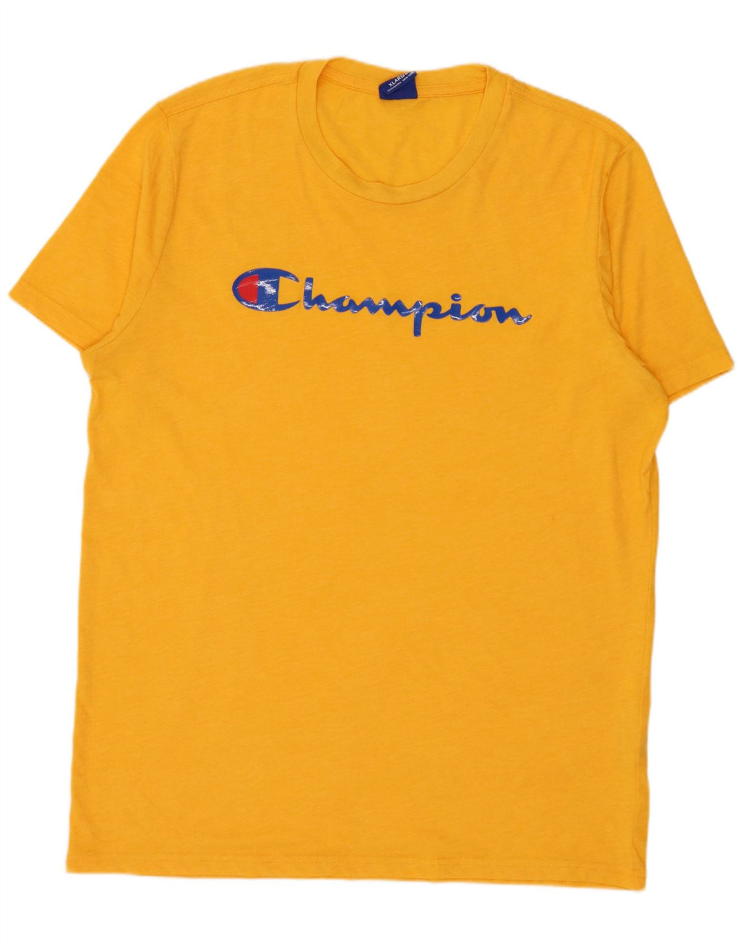 Champion Herren Grafik T-Shirt Top XL Gelb Polyester