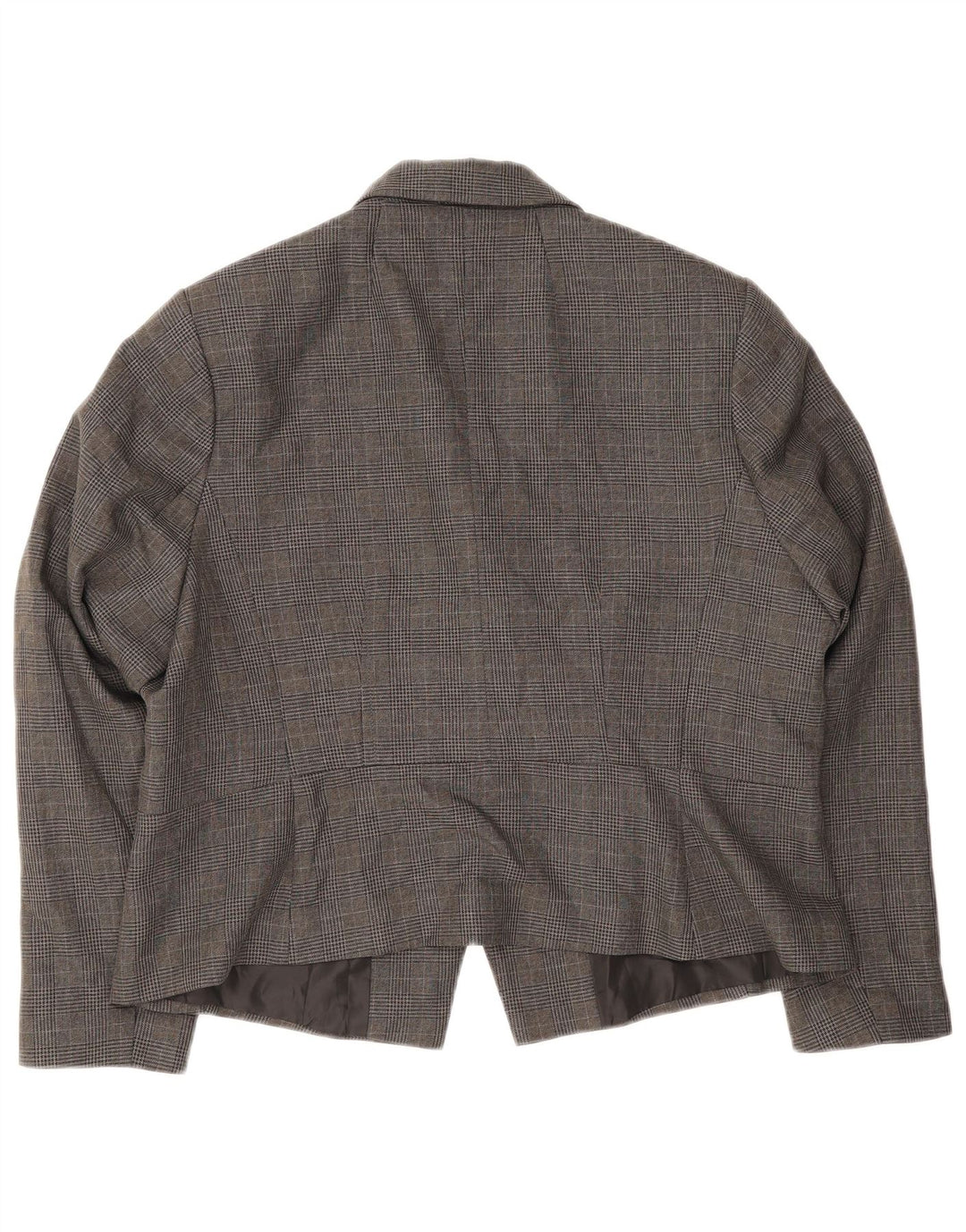 Giacca blazer a 1 bottone Marks & Spencer da donna UK 18 XL poliestere a quadri grigio