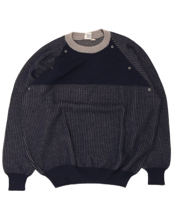 Maglione maglione girocollo da uomo C&A IT 56/48 XL Acrilico color block blu navy