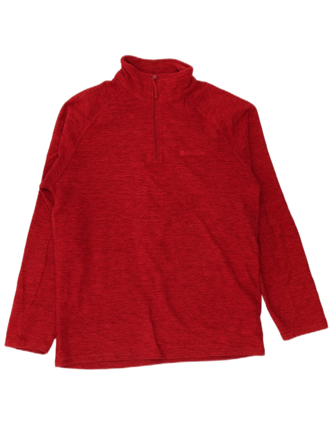 Mountain Warehouse Herren-Fleecepullover mit Reißverschluss am Kragen, Mittelrot gesprenkeltes Polyester