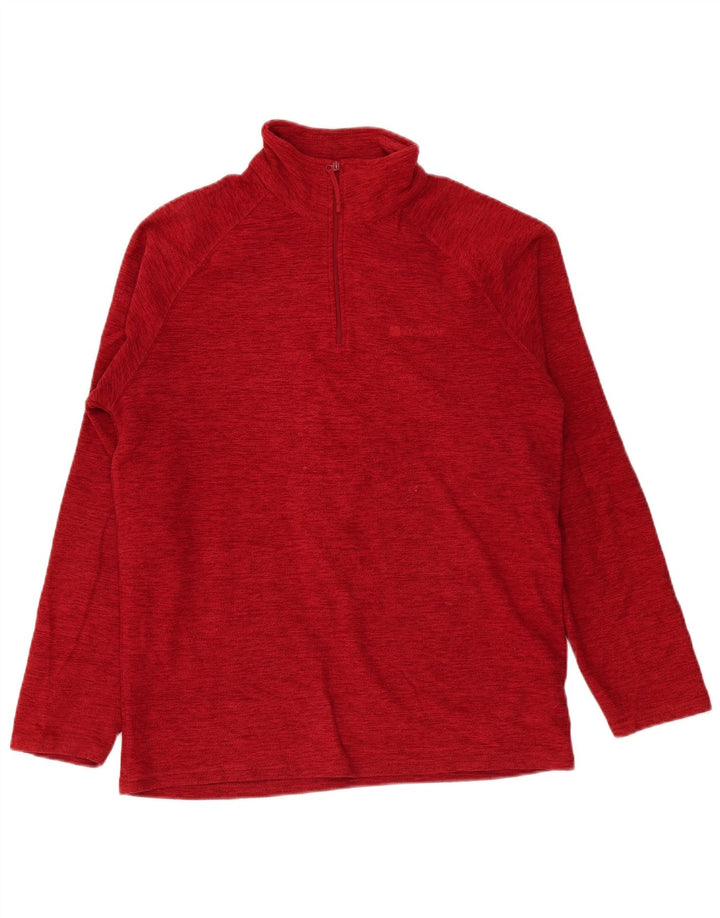 Mountain Warehouse Herren-Fleecepullover mit Reißverschluss am Kragen, Mittelrot gesprenkeltes Polyester