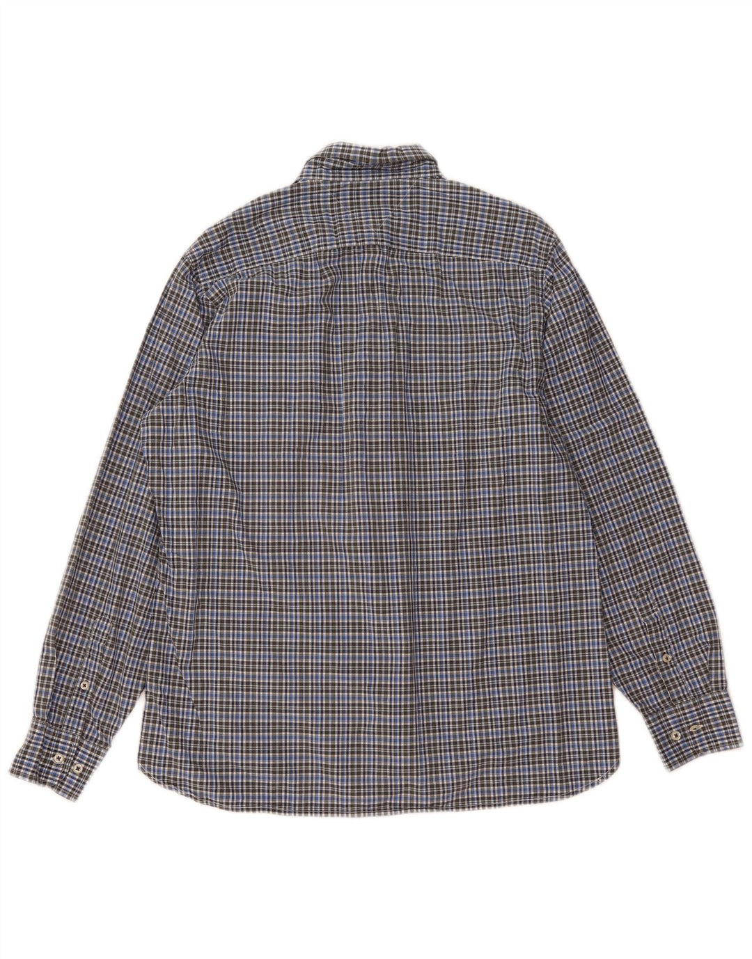 Tommy Hilfiger Mens Custom Fit Shirt Large Blue Check Cotton