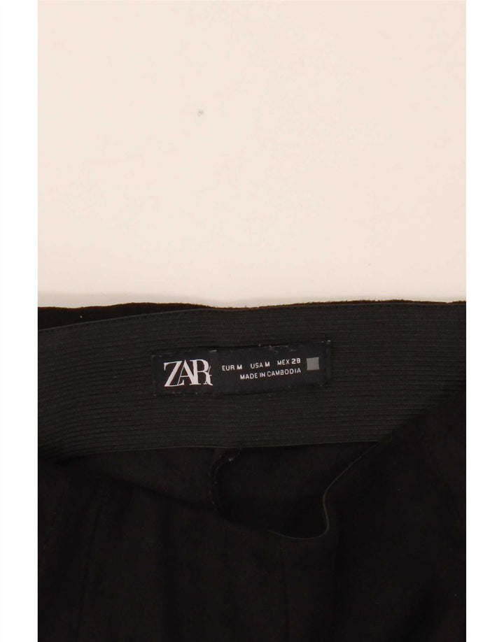 Zara Womens Slim Cropped Trousers Medium W28 L26 Black