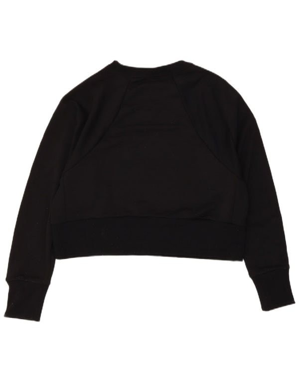 Nike Womens Crop Graphic Oversized Sweatshirt Pullover UK 10 Small Schwarz