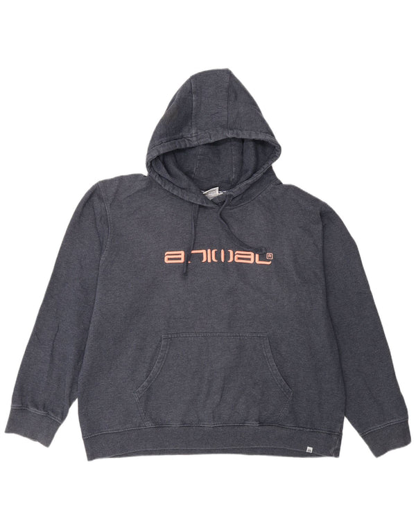 Animal Damen-Kapuzenpullover mit Grafik, übergroß, UK 16, Größe L, Marineblau, Baumwolle