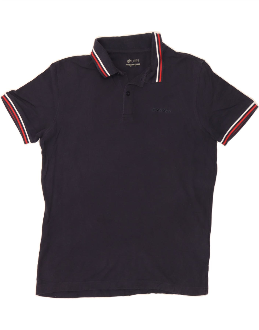 LOTTO Mens Polo Shirt Small Navy Blue Cotton Vintage Lotto and Second-Hand Lotto from Messina Hembry 