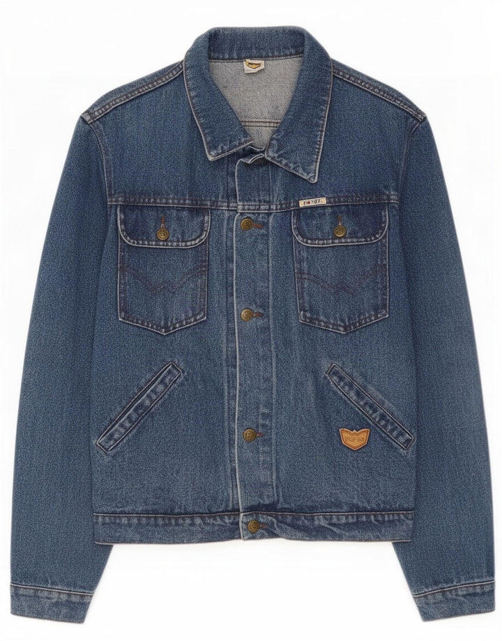 POP 84 Mens Denim Jacket UK 40 Large Blue Cotton