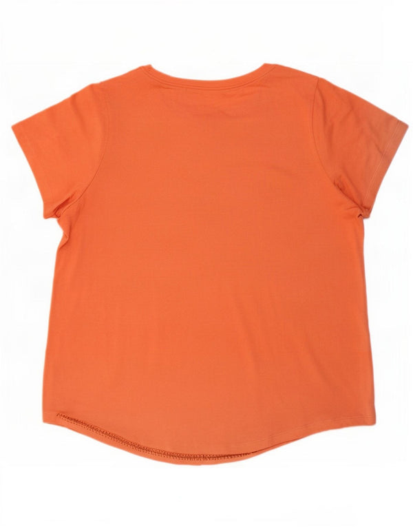 T-shirt Nike Dri Fit da donna Top UK 20 2XL arancione poliestere