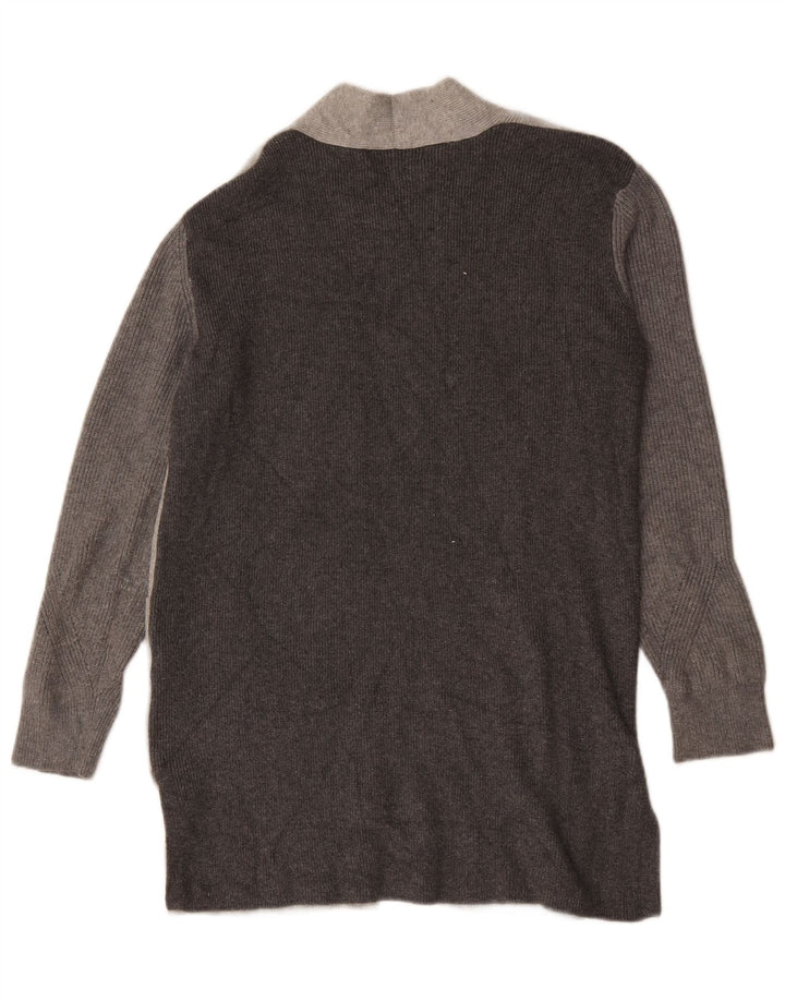 Marks & Spencer Womens Longline Cardigan Sweater UK 12 Medium Grey