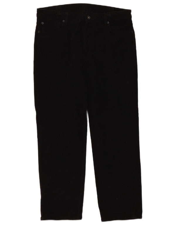 Pantaloni dritti da uomo in velluto a coste Jigsaw W32 L27 cotone nero